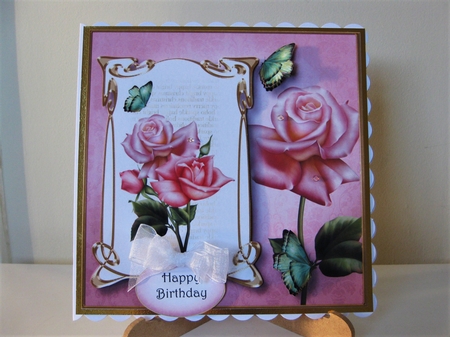 Art Nouveau Edwardian Roses 8x8 by Pat Mottram