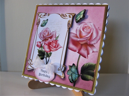 Art Nouveau Edwardian Roses 8x8 by Pat Mottram