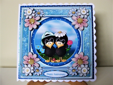 Spring Loving Crows Topper with Decoupage by Pat Mottram