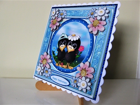 Spring Loving Crows Topper with Decoupage by Pat Mottram
