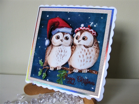 Happy Christmas Owls by Pat Mottram