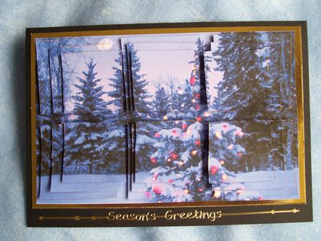 Blue Christmas Tree 3D Card Panels by Patricia Blackburn