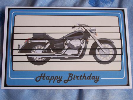 Motorbike Blue Background by Patricia Blackburn