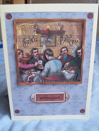 Vintage Stag Party A4 Card by Patricia Blackburn