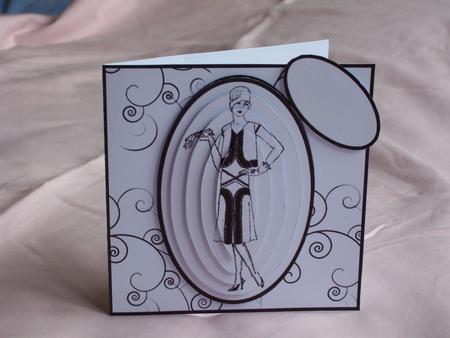 Art Deco Lady in Black and White Quick Card with Pyramage 2 by Patricia Blackburn