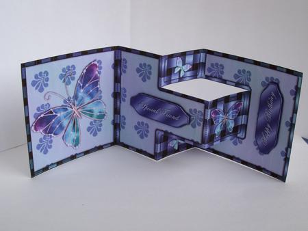 Purple Butterfly T-step Tri Fold by Patricia Blackburn