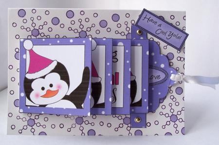 Christmas Penquin in Royal Colours by Patricia Blackburn