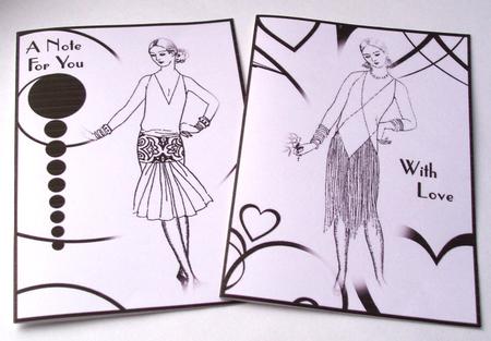Art Deco Ladies Notecards 3 by Patricia Blackburn