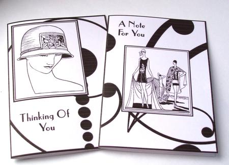 Art Deco Ladies Notecards 7 by Patricia Blackburn