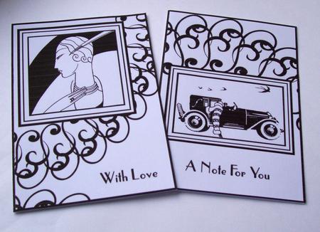 Art Deco Ladies Notecards 9 by Patricia Blackburn
