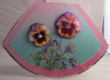 Simply Pansies Rocker Wobble Card with Decoupage by Patricia Clayton
