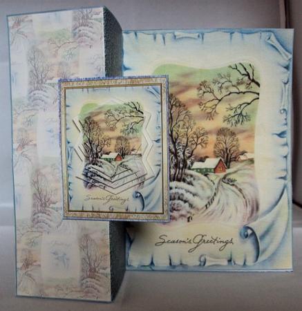 Vintage Winter Christmas Scene Fold Back by Patricia Clayton