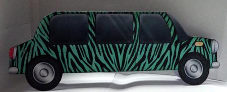 Large Dl Zebra Stripe Stretch Limo Shaped Card by Patricia Dyer-Smyth