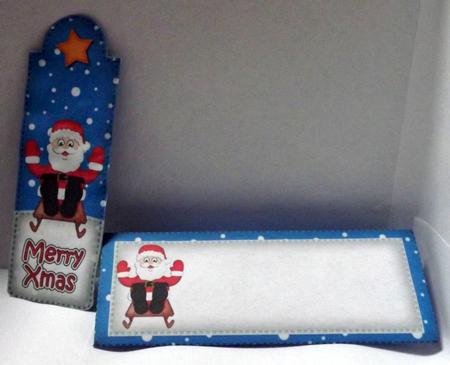 Xmas Sledging Santa Bookmark Card N Envelope by Patricia Dyer-Smyth