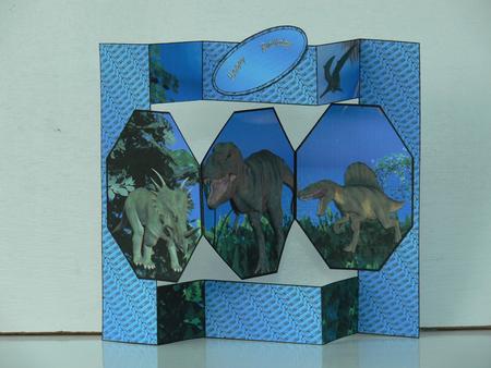 Dinosaur Octagon Shaped Pop-up Card by Patricia Holt