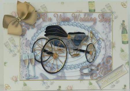 Gold Wedding Carriage with Champagne, Oval Pyramids by Patricia Holt