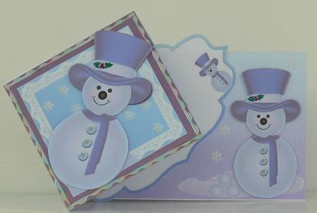 Large Twist Turn Card - Smiling Snowman by Patricia Holt