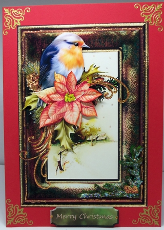 Christmas Bird A5 Cardfront by Patricia Logan