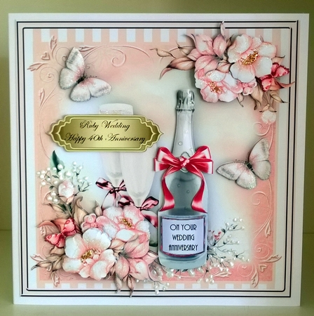Wedding/anniversary Champagne Card Front Kit by Patricia Logan