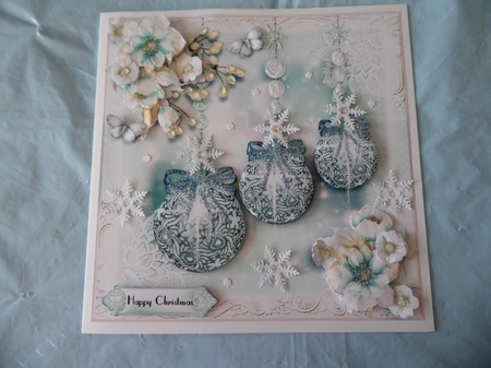 The Christmas Baubles Card Front Kit by Patricia Logan