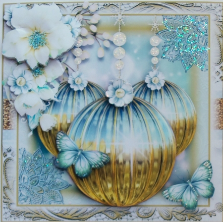 The Golden Baubles Card Front Kit by Patricia Logan