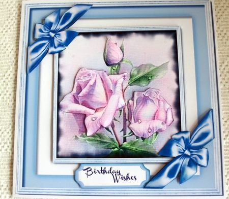 Beautiful Lilac Roses and Ribbon Bows  by Patricia Logan