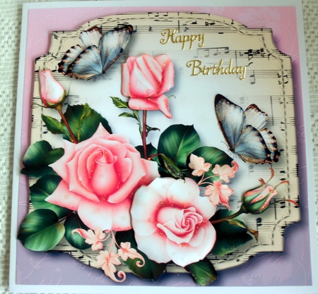 Sheet Music Plaque - Blush Roses 8x8 by Patricia Logan