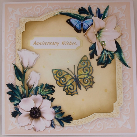 Beautiful Winter Flowers i a ornate mat by Patricia Logan