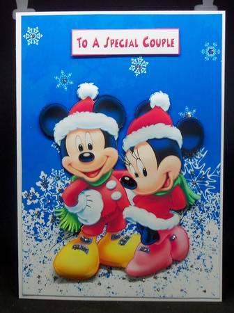 Mickey & Minnie Mouse Christmas A5 Decoupage  by Patricia Logan