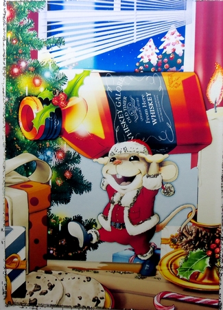 Mr Christmas Whiskey Mouse A4 by Patricia Logan