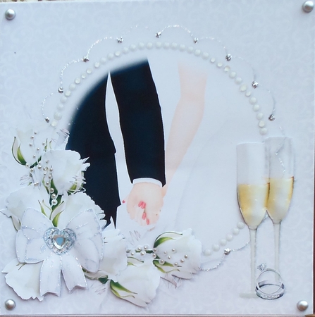 Mr and Mrs Wedding Silver with White Flowers by Patricia Logan