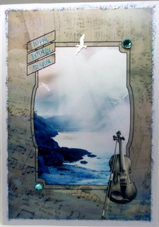 Ocean Music Card Quick Card Topper by Patricia Logan