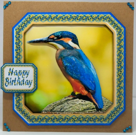 JJ KINGFISHER 5X5 DECOUPAGE by Patricia Logan