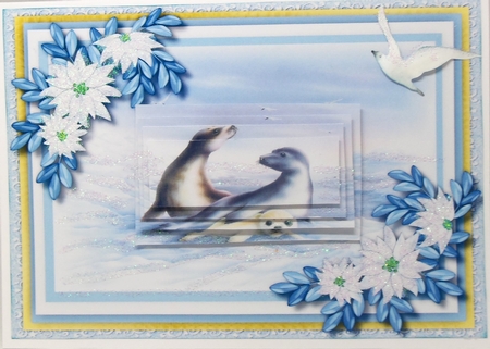 Beautiful Artic Scene 2 Pyramid Seals by Patricia Logan