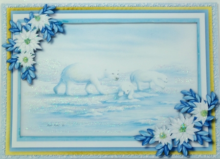 Beautiful Artic Scene 4 Pyramid Polar Bears  by Patricia Logan