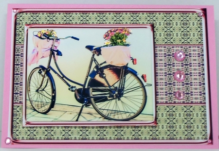 JJ BIKE WITH FLOWERS QUICK CARD KIT by Patricia Logan