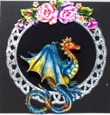 Dragonia 2 - A4 sheet with decoupage by Patricia Logan