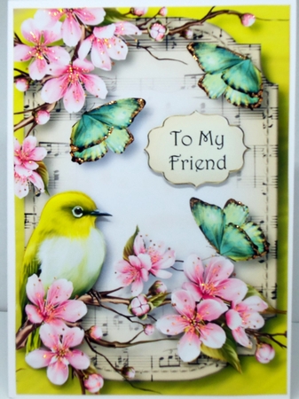 Sheet Music & Butterflies - Cherry Blossom A5 by Patricia Logan