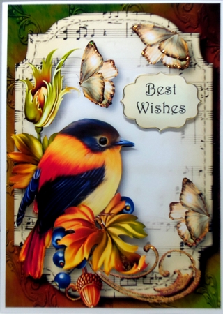 Sheet Music & Butterflies - Autumn Song A5 by Patricia Logan