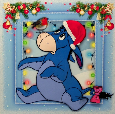 Eeyore abd the christmas Robin   by Patricia Logan