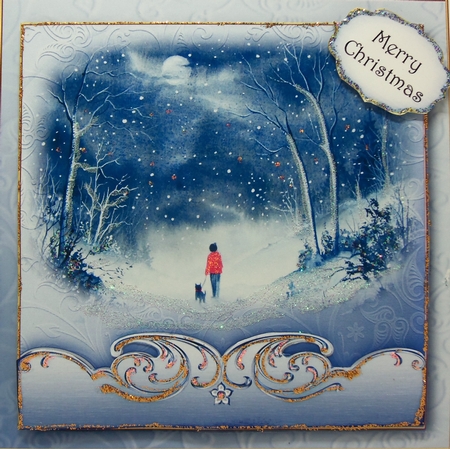 Watercolour Christmas - Moonlit Snow Flurries by Patricia Logan