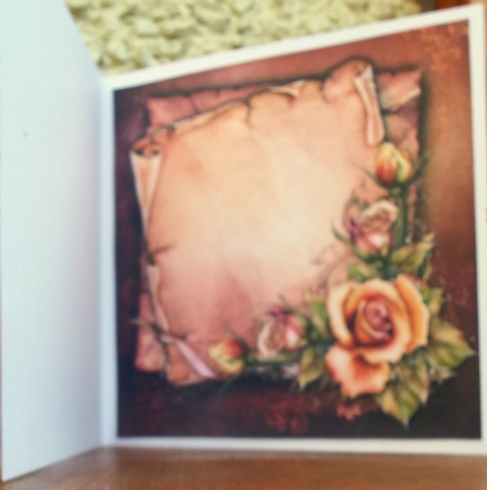 Teacup & Autumn Roses Quick Card INSERT by Patricia Logan