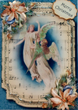 Sheet Music Christmas - Vintage Angels A5 by Patricia Logan