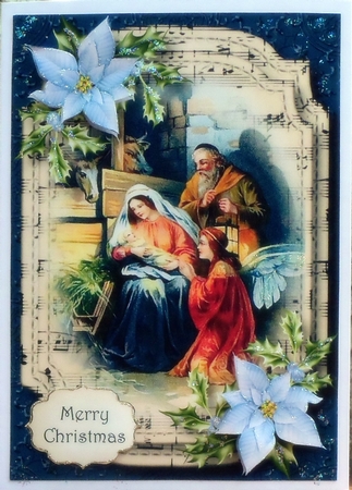 Sheet Music Christmas - The Nativity A5 by Patricia Logan