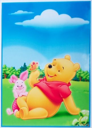 Winnie the Pooh and Piglet A5 Quick Card by Patricia Logan