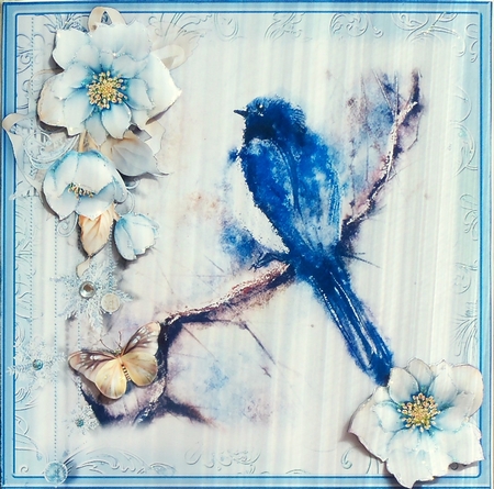 A Winters Bird Song Card Front Kit by Patricia Logan