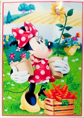 Minnie Mouse Gardening A5 Quick Card by Patricia Logan