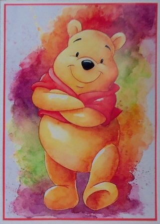 Winnie the Pooh Watercolour A5 Quick Card by Patricia Logan