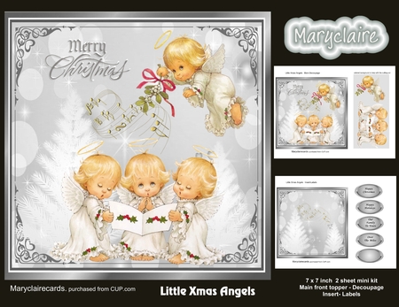 Pretty silver edge fantasy rainbow 8x8 frame/card fronts by Patricia Logan