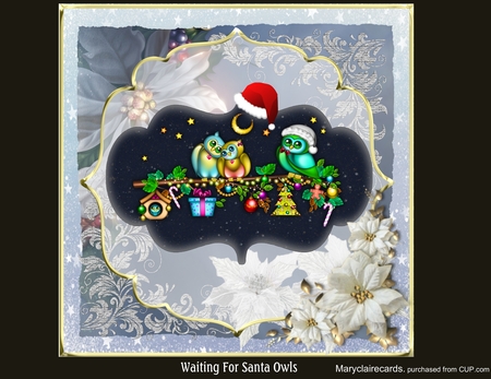 C265-CUstash-Panels ChristmasOwls by Patricia Logan